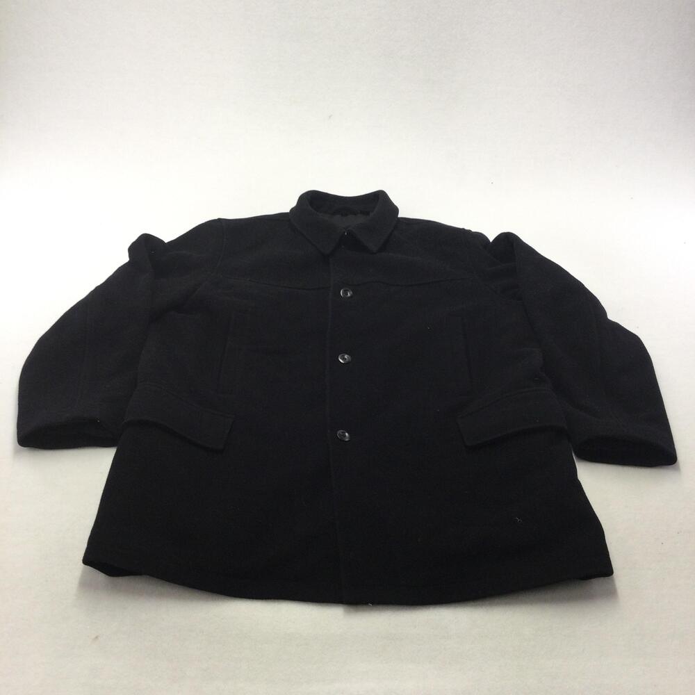 Alfani Coat Mens 2XL Black Wool Blend Overcoat Lined Button Pockets Winter